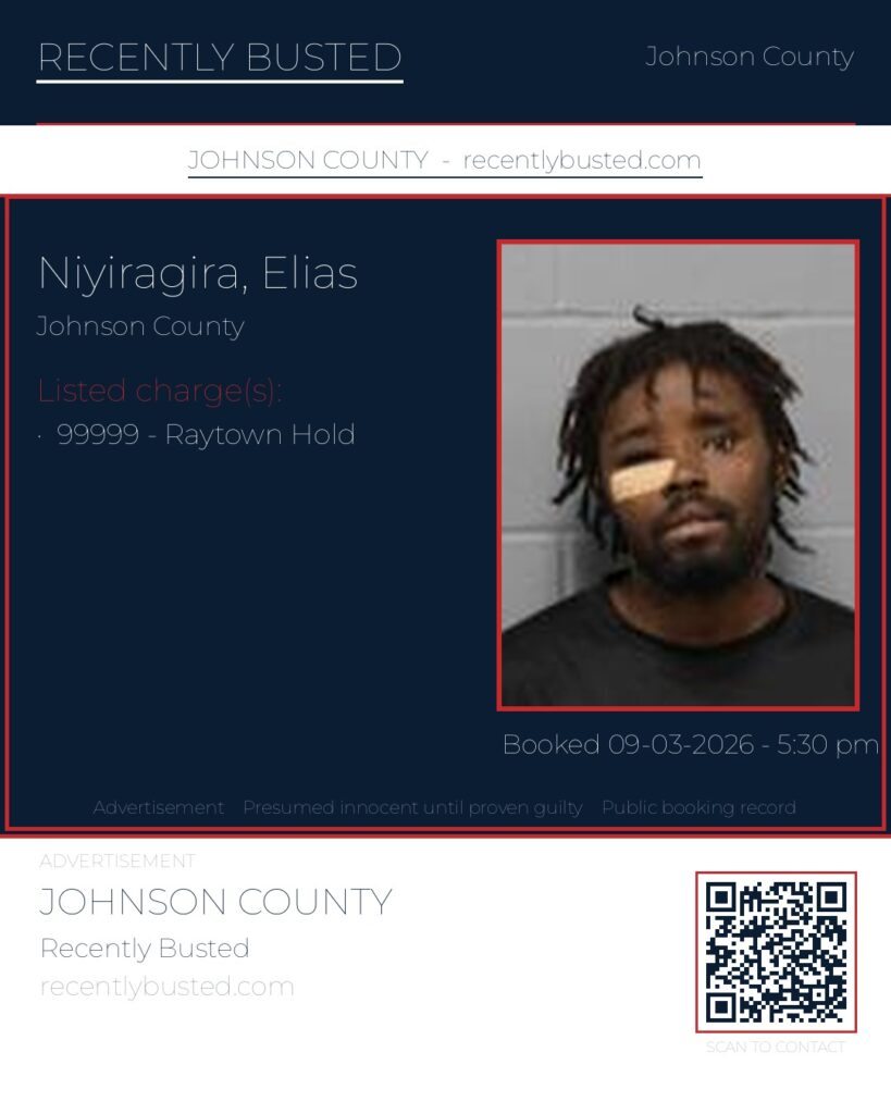 NIYIRAGIRA, ELIAS — arrest record card, Missouri