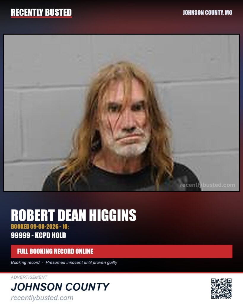 HIGGINS, ROBERT DEAN — arrest record card, Missouri