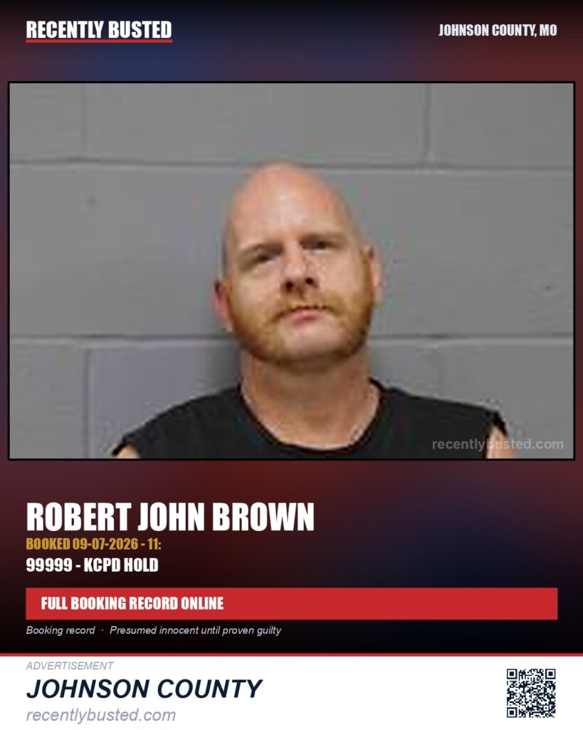 BROWN, ROBERT JOHN — arrest record card, Missouri