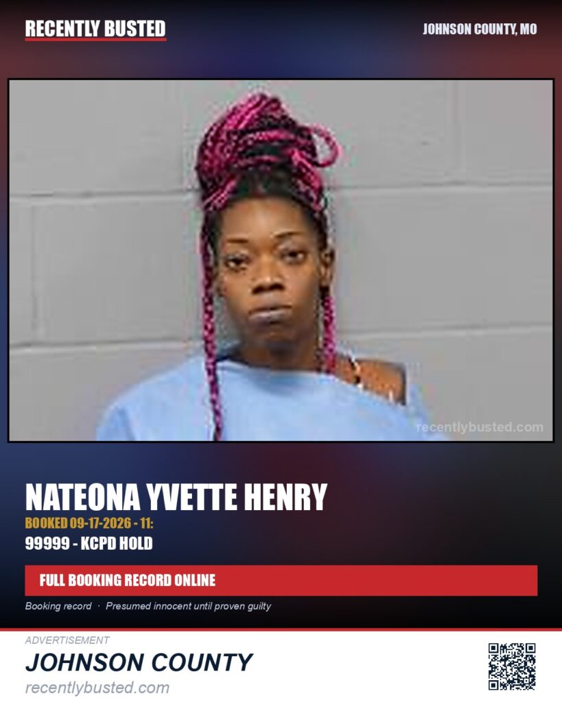 HENRY, NATEONA YVETTE — arrest record card, Missouri