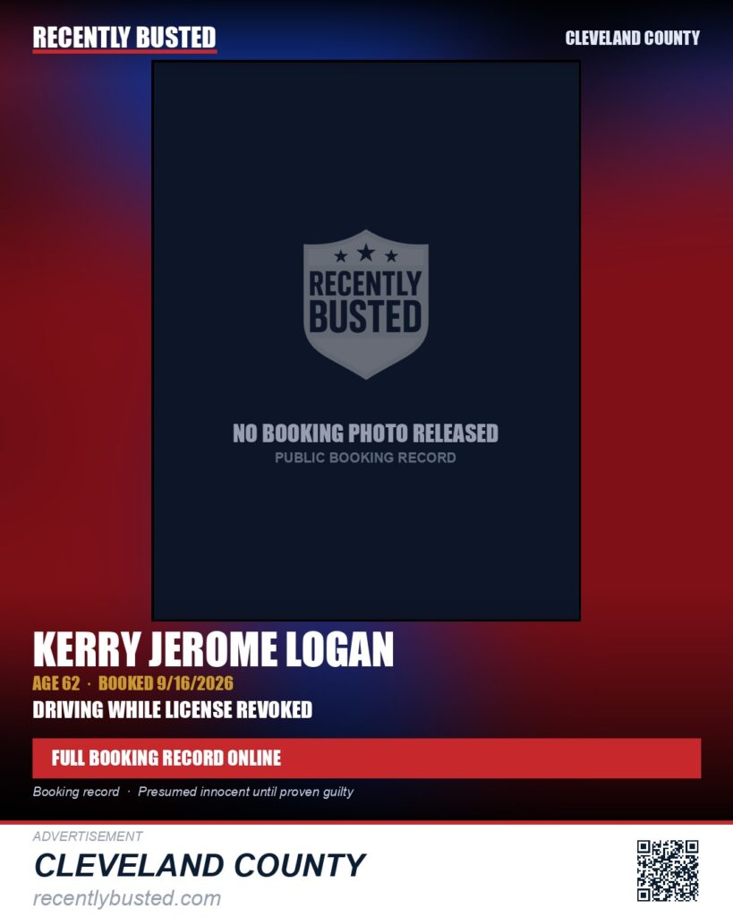 KERRY JEROME LOGAN — arrest record card, Cleveland