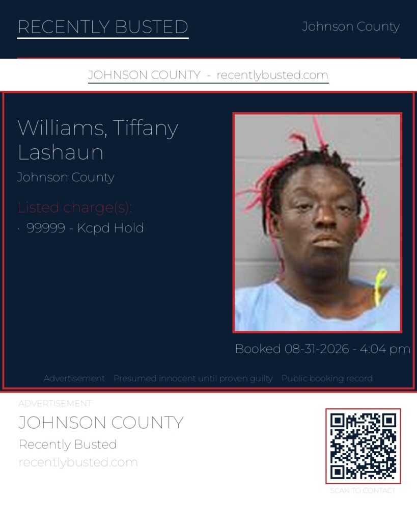 WILLIAMS, TIFFANY LASHAUN — arrest record card, Missouri
