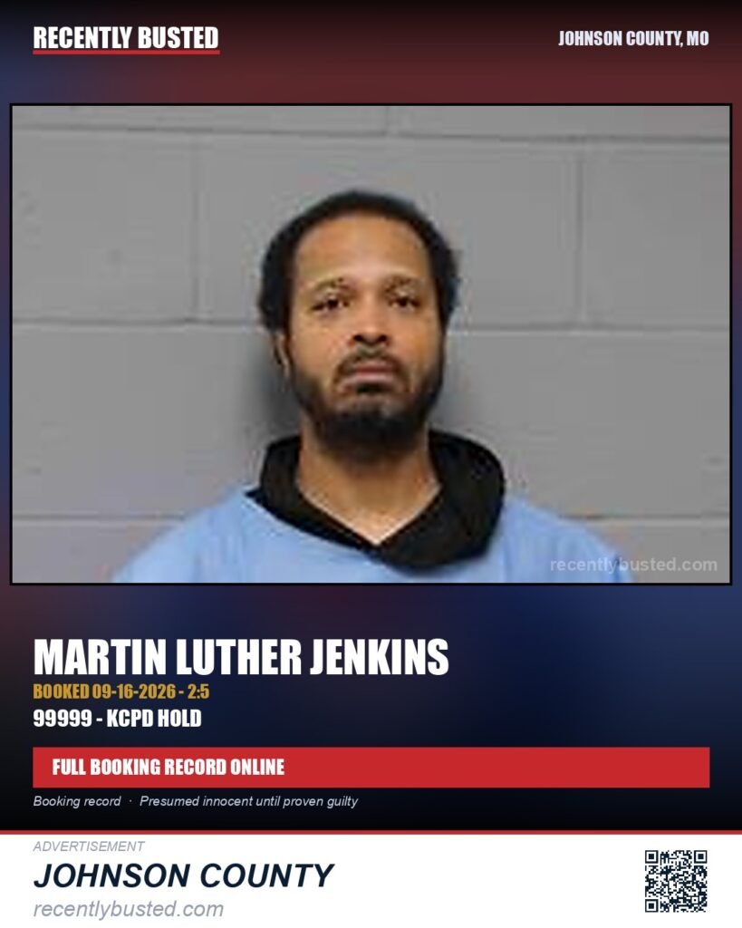 JENKINS, MARTIN LUTHER — arrest record card, Missouri