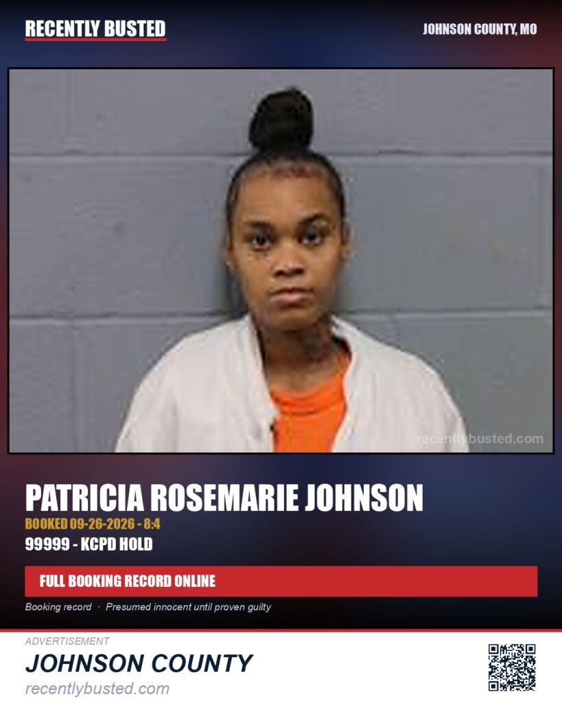 JOHNSON, PATRICIA ROSEMARIE — arrest record card, Missouri