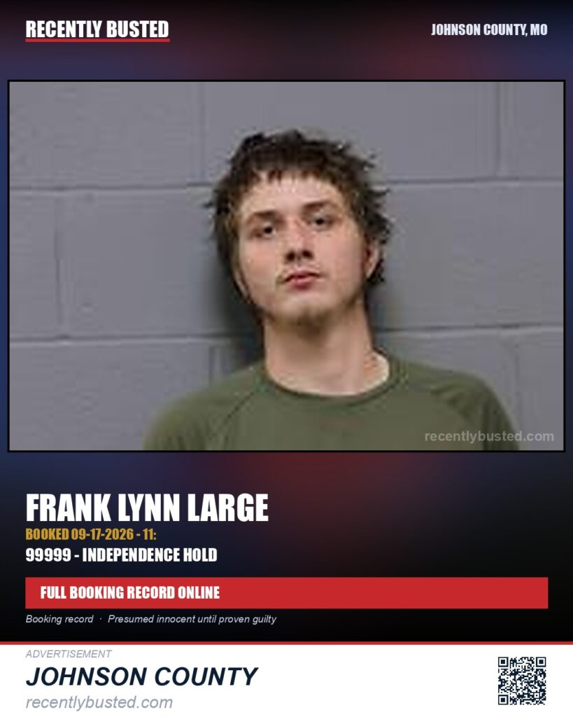 LARGE, FRANK LYNN — arrest record card, Missouri