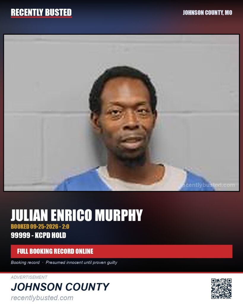 MURPHY, JULIAN ENRICO — arrest record card, Missouri