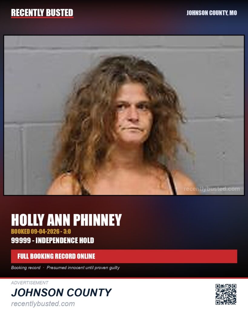 PHINNEY, HOLLY ANN — arrest record card, Missouri