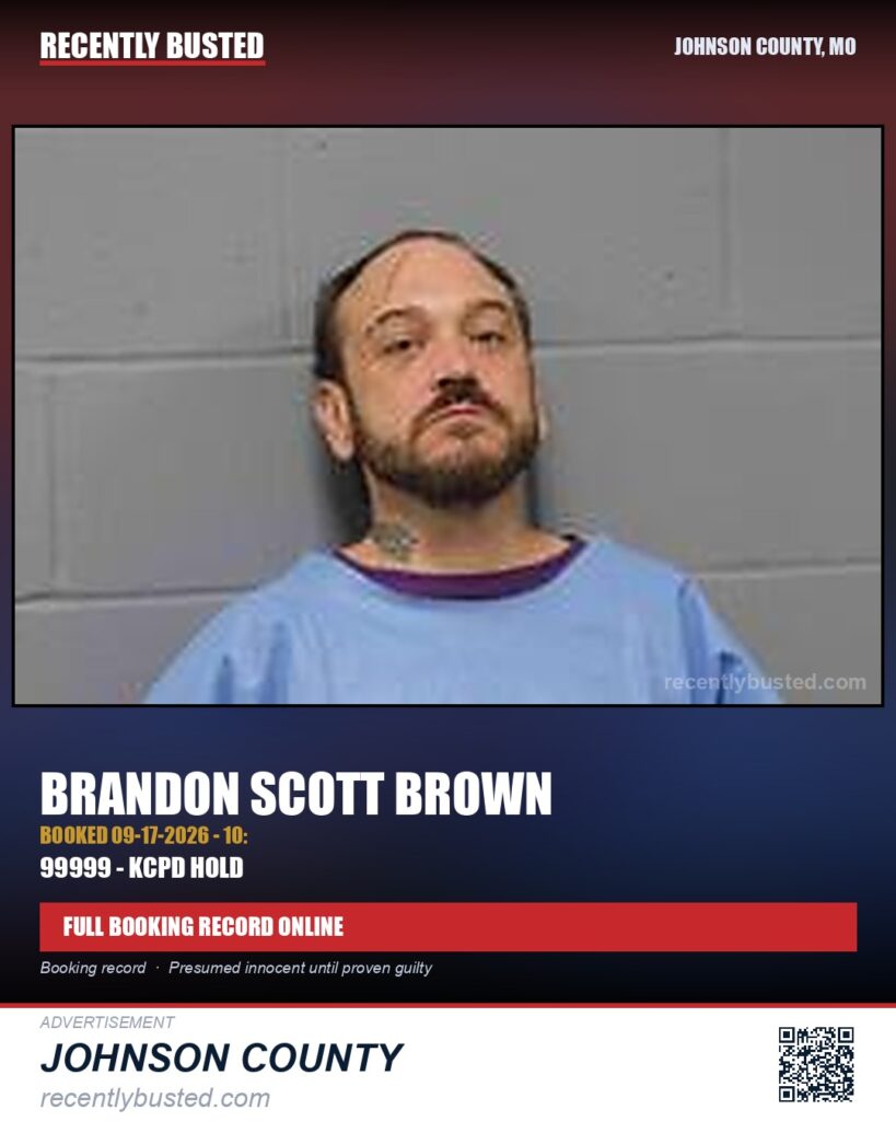 BROWN, BRANDON SCOTT — arrest record card, Missouri
