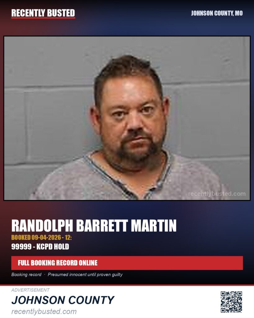 MARTIN, RANDOLPH BARRETT — arrest record card, Missouri