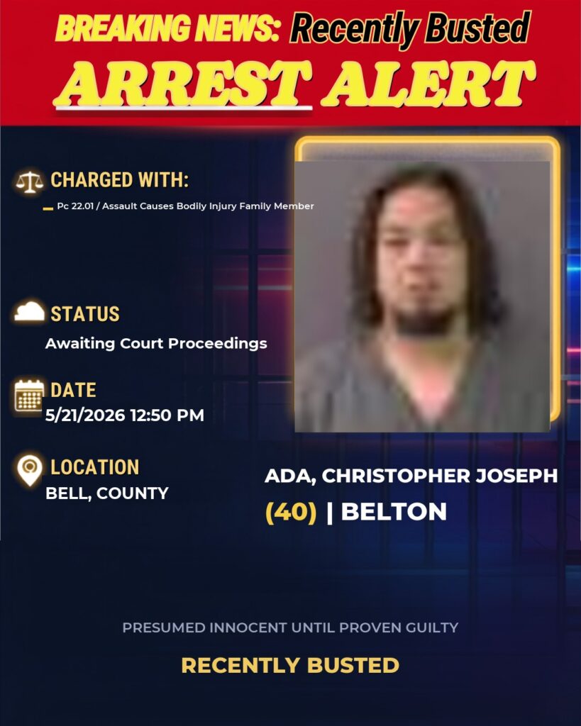 ADA, CHRISTOPHER JOSEPH — arrest record card, Bell