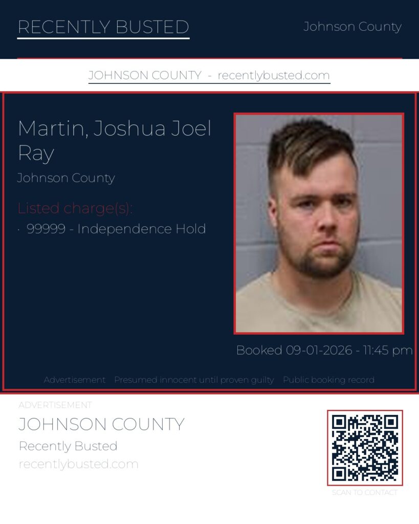 MARTIN, JOSHUA JOEL RAY — arrest record card, Missouri