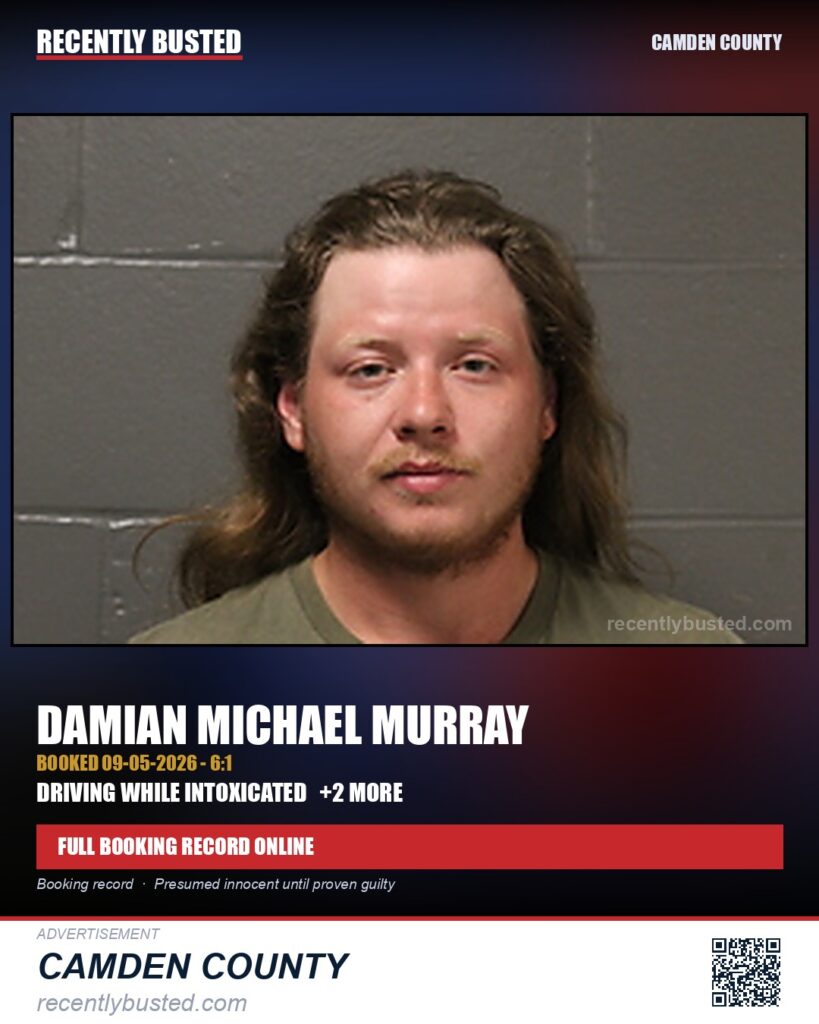 Murray, Damian Michael — arrest record card, Missouri