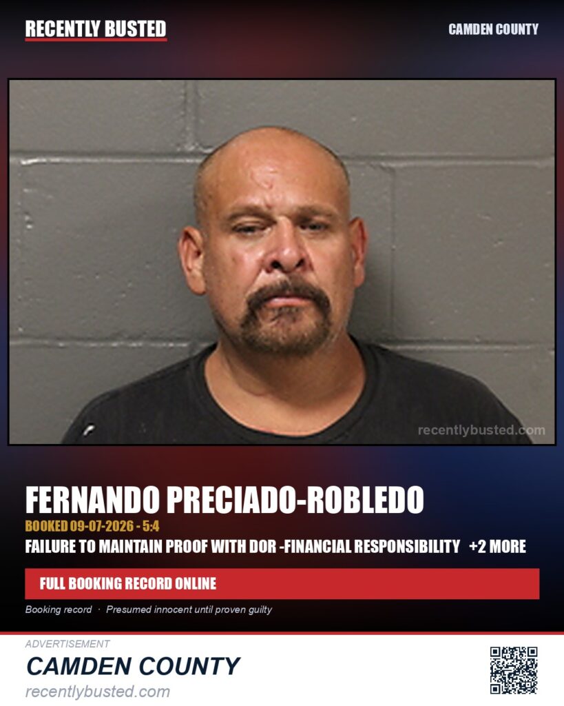 Preciado-robledo, Fernando — arrest record card, Missouri