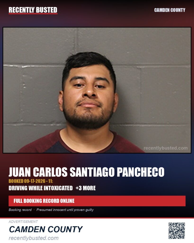 Santiago Pancheco, Juan Carlos — arrest record card, Missouri