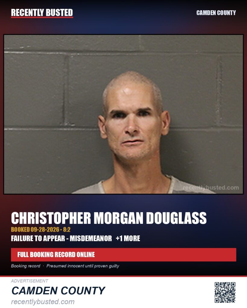 Douglass, Christopher Morgan — arrest record card, Missouri