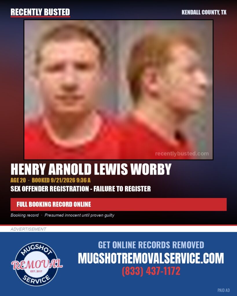 WORBY, HENRY ARNOLD  LEWIS — arrest record card, Kendall County, Illinois