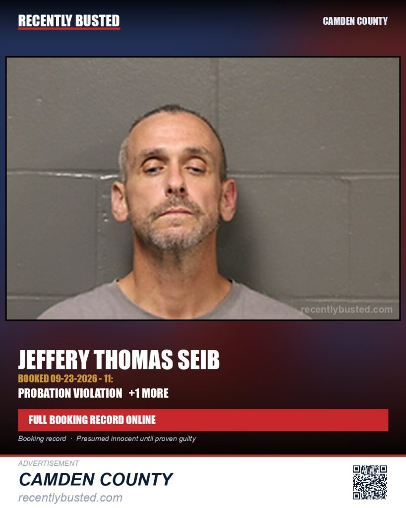Seib, Jeffery Thomas — arrest record card, Missouri