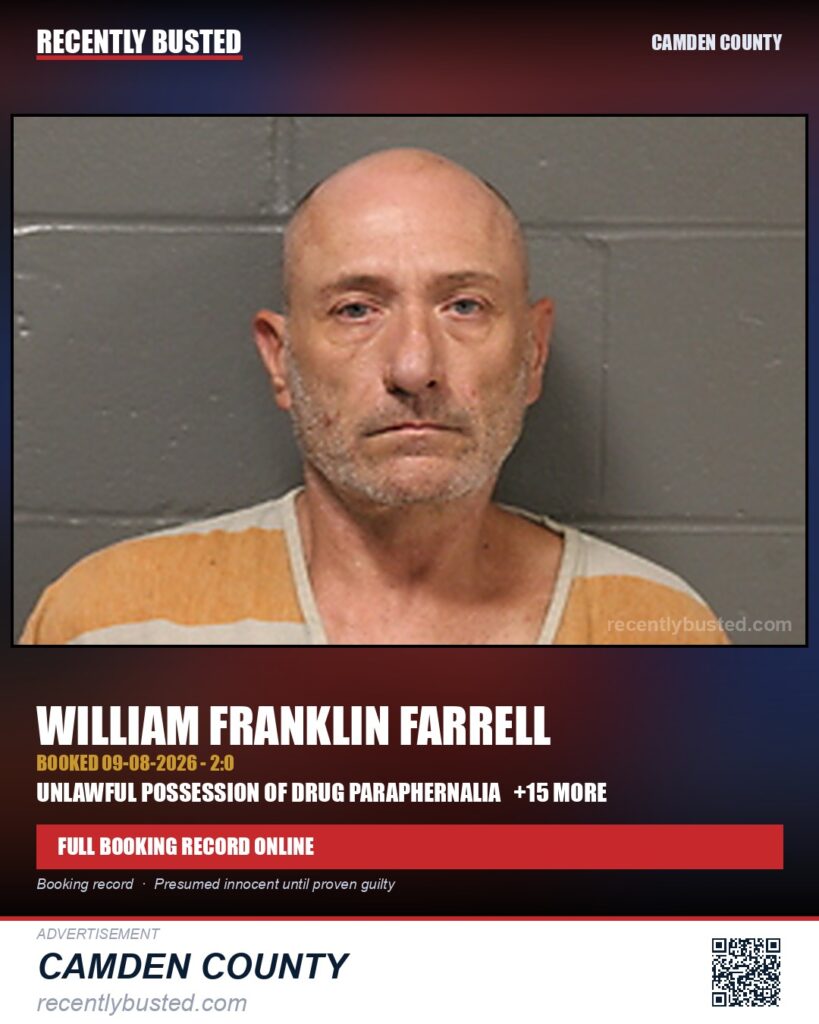 Farrell, William Franklin — arrest record card, Missouri