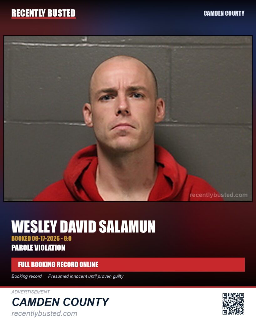 Salamun, Wesley David — arrest record card, Missouri