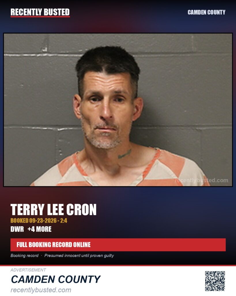 Cron, Terry Lee — arrest record card, Missouri