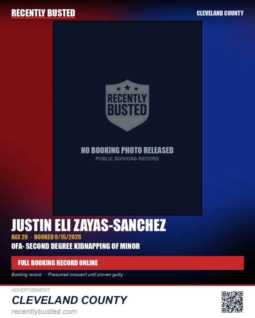 JUSTIN ELI ZAYAS-SANCHEZ — arrest record card, Cleveland