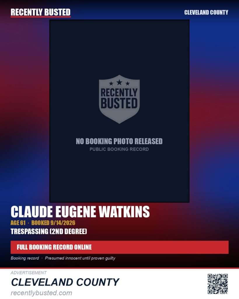 CLAUDE EUGENE WATKINS — arrest record card, Cleveland