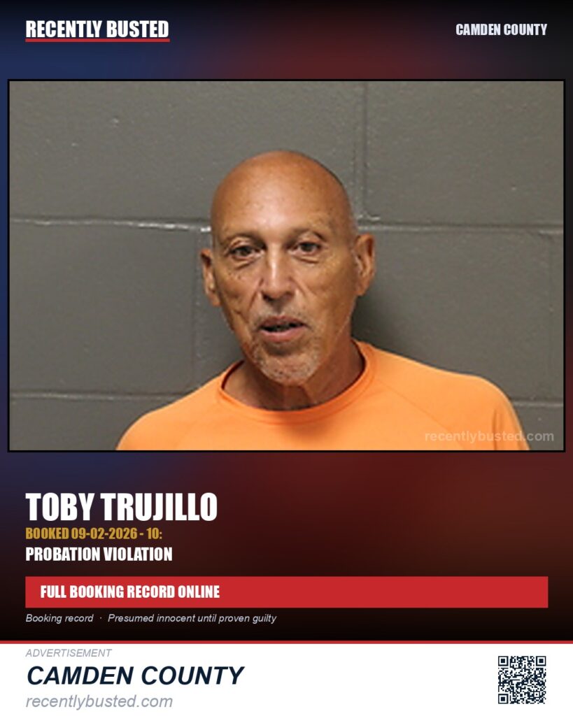 Trujillo, Toby — arrest record card, Camden County