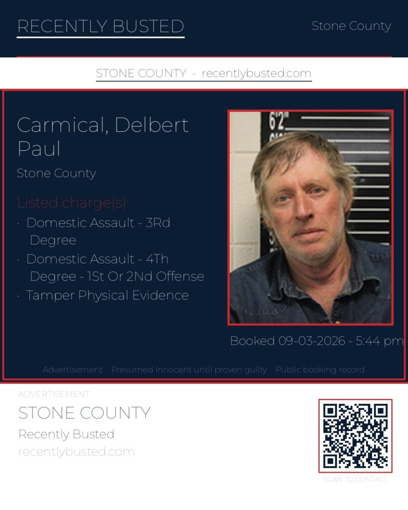 Carmical, Delbert Paul — arrest record card, Missouri
