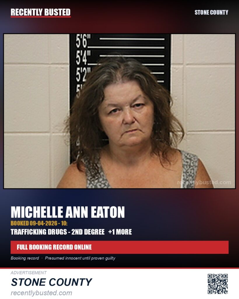 Eaton, Michelle Ann — arrest record card, Missouri