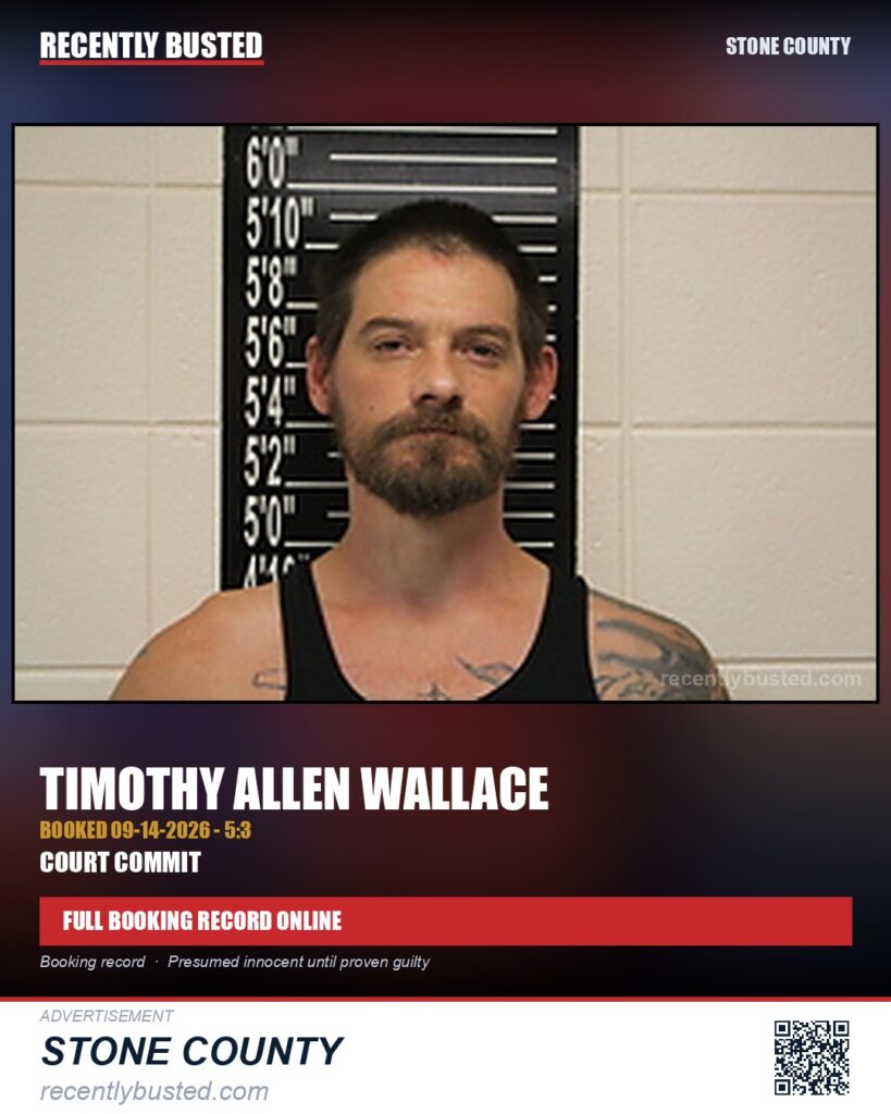 Wallace, Timothy Allen — arrest record card, Missouri