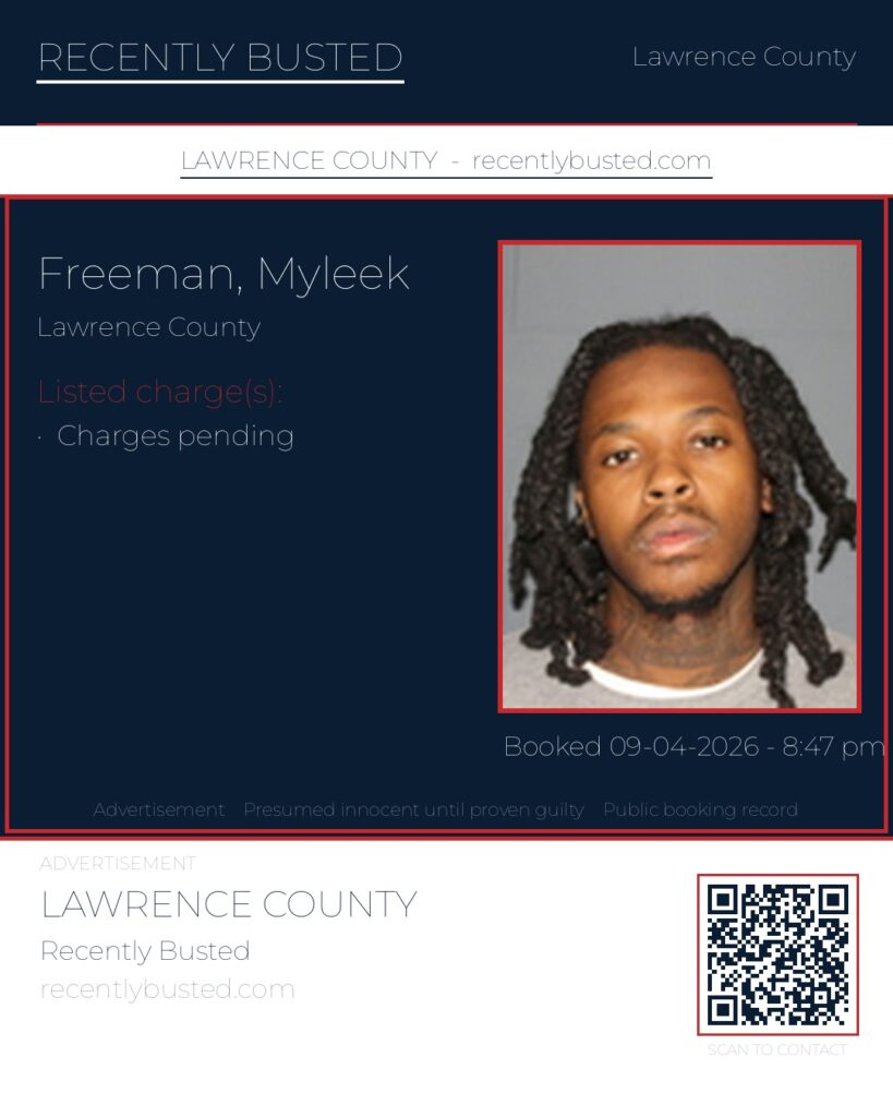 FREEMAN, MYLEEK — arrest record card, Missouri