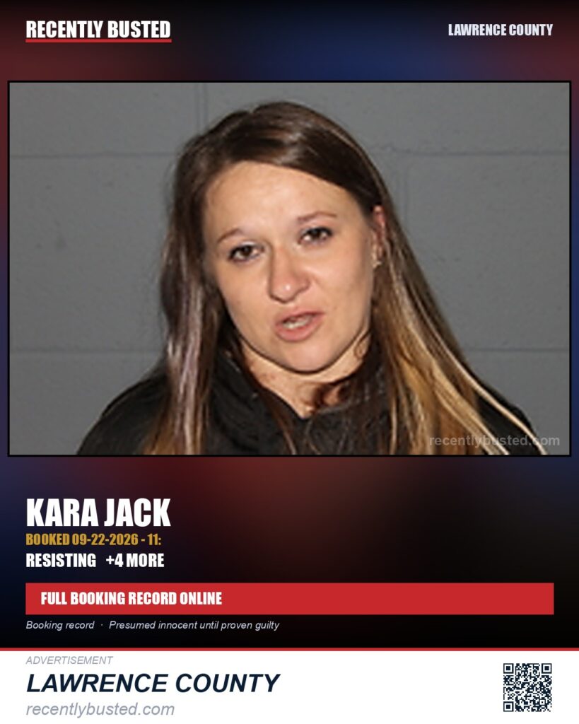 JACK, KARA — arrest record card, Missouri