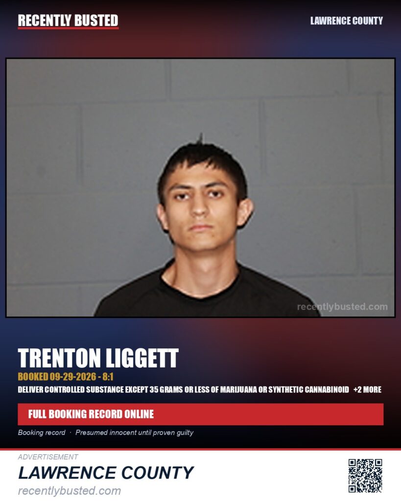 LIGGETT, TRENTON — arrest record card, Missouri