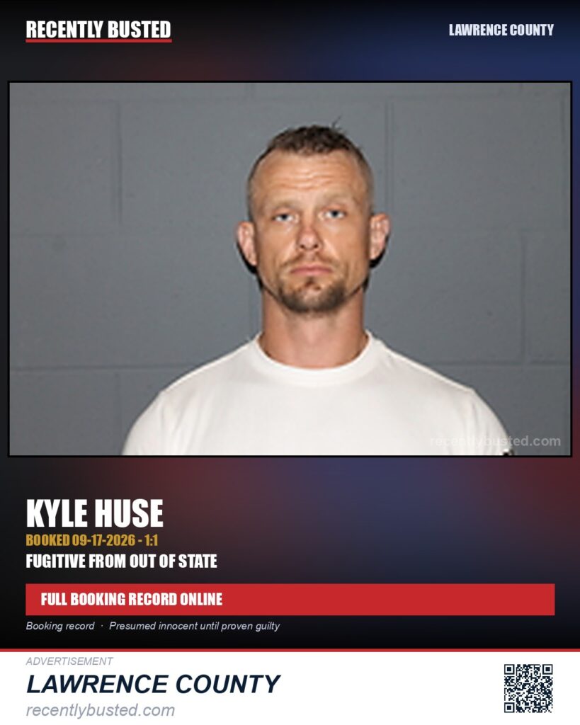 HUSE, KYLE — arrest record card, Missouri