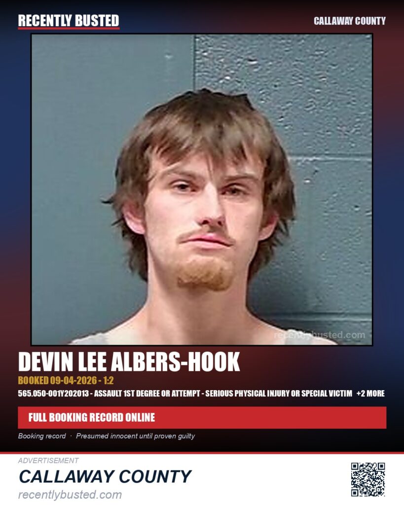 Albers-Hook, Devin Lee — arrest record card, Missouri
