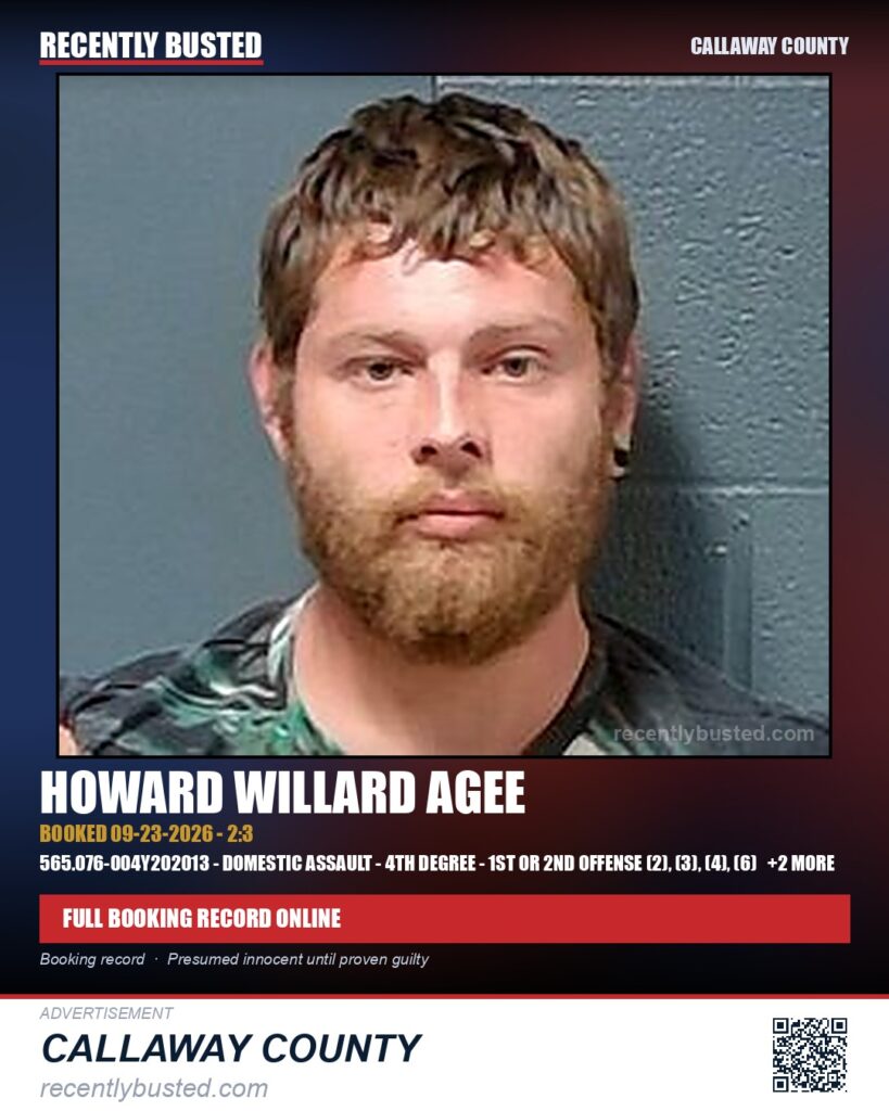 Agee, Howard Willard — arrest record card, Missouri