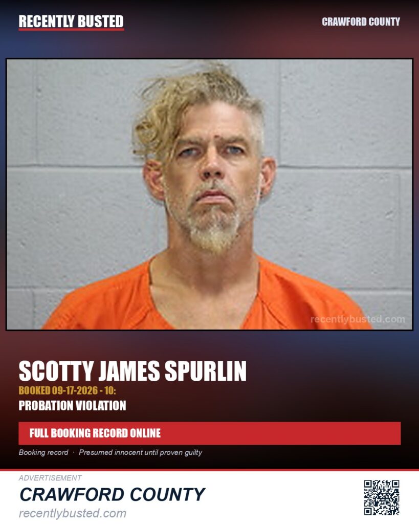 Spurlin, Scotty James — arrest record card, Missouri