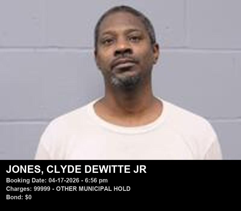 CLYDE DEWITTE JR JONES — arrest record card, Johnson County, Missouri