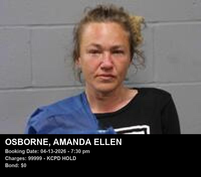 AMANDA ELLEN OSBORNE — arrest record card, Johnson County, Missouri