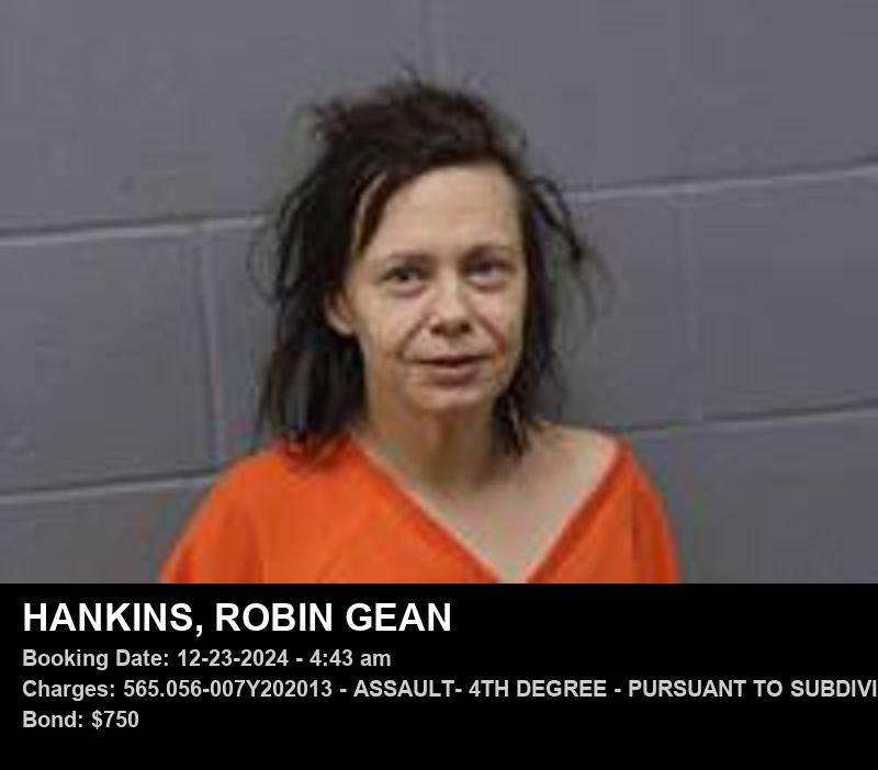 ROBIN GEAN HANKINS — arrest record card, Johnson County, Missouri