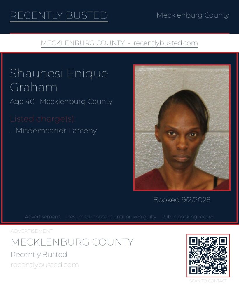 SHAUNESI ENIQUE GRAHAM — arrest record card, Mugshot Hottie