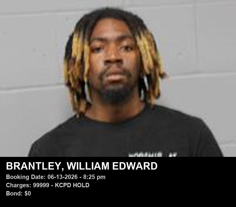 WILLIAM EDWARD BRANTLEY — arrest record card, Johnson County, Missouri