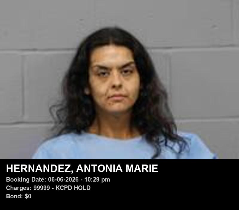 ANTONIA MARIE HERNANDEZ — arrest record card, Johnson County, Missouri