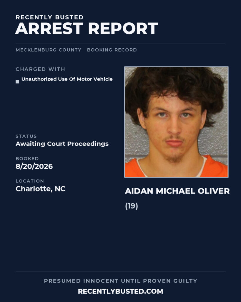 Arrest report - AIDAN MICHAEL OLIVER