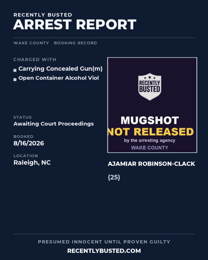 Arrest report - AJAMIAR ROBINSON-CLACK