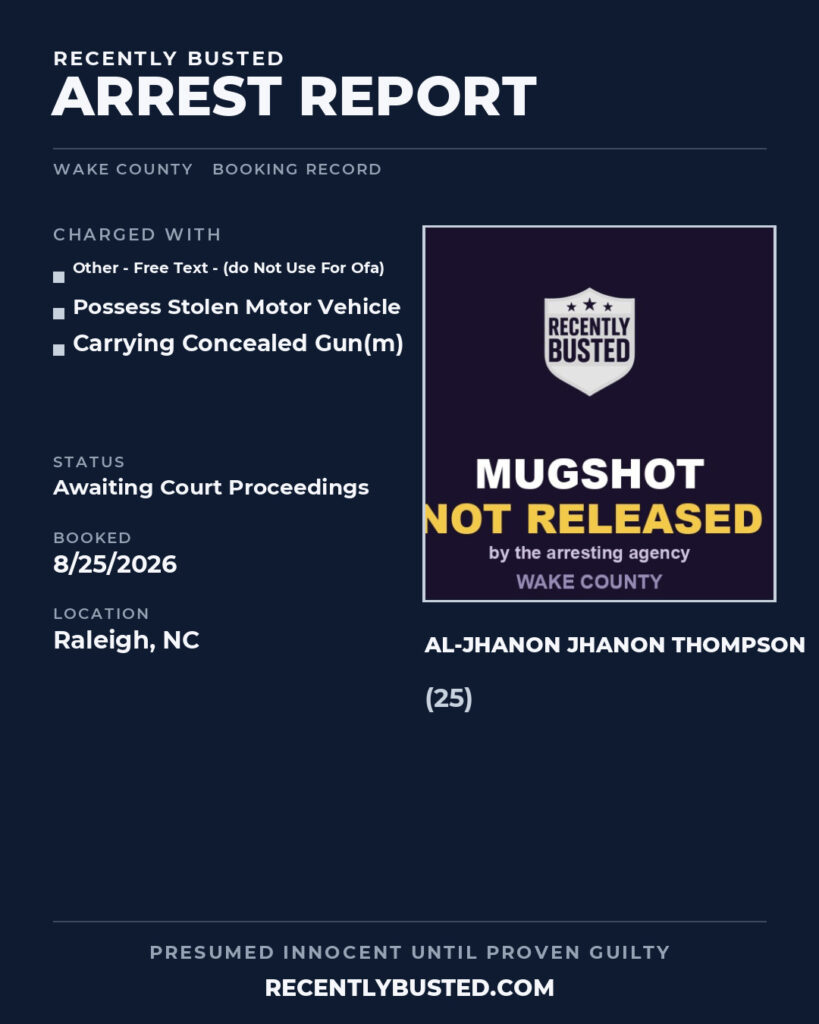 Arrest report - AL-JHANON JHANON THOMPSON