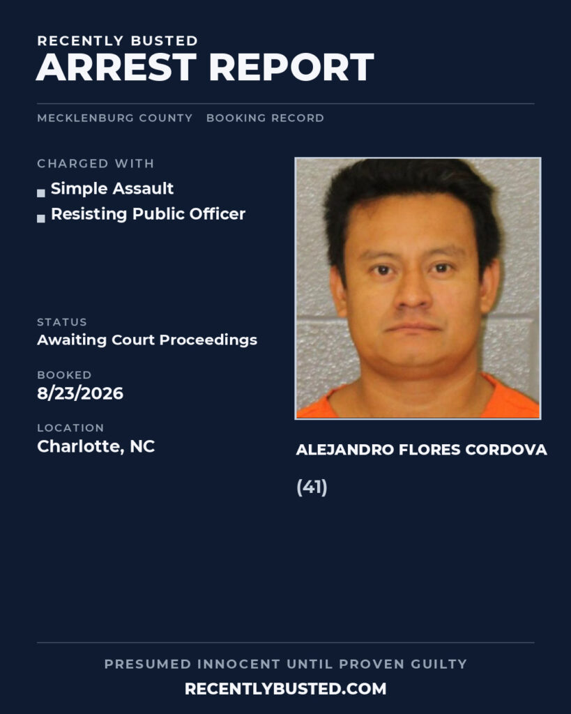 Arrest report - ALEJANDRO FLORES CORDOVA