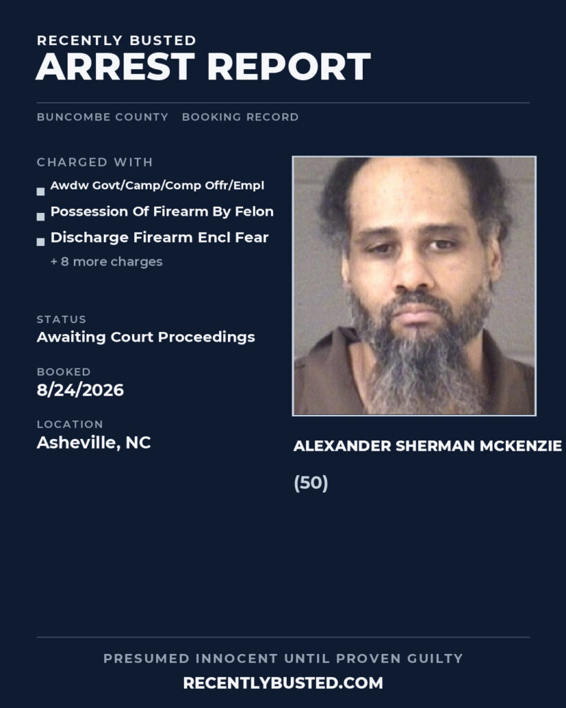 Arrest report - ALEXANDER SHERMAN MCKENZIE