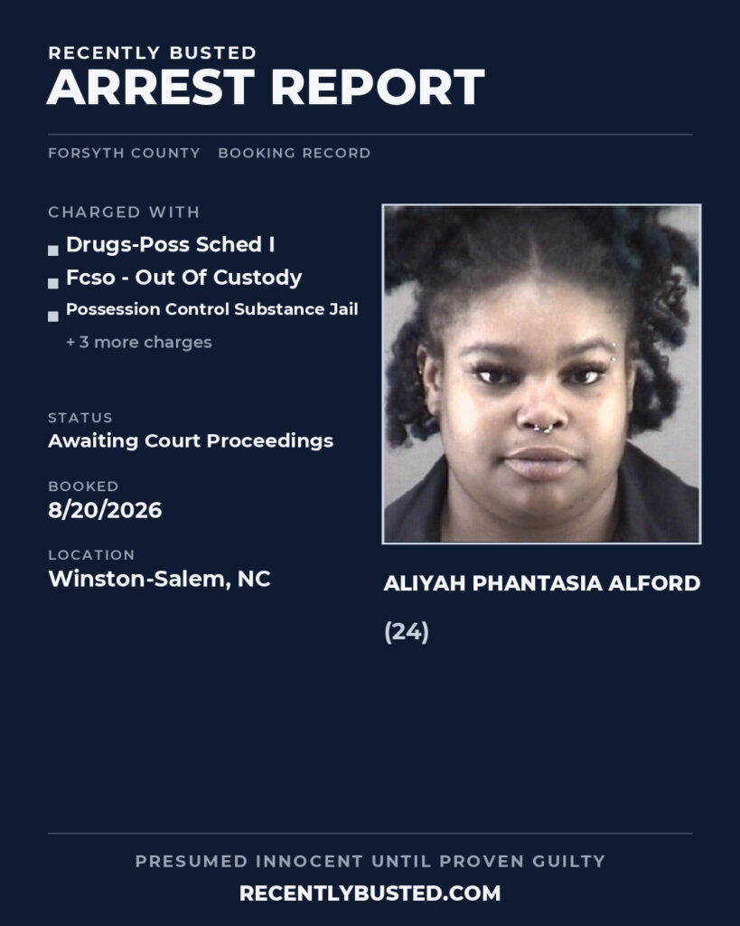 Arrest report - ALIYAH PHANTASIA ALFORD