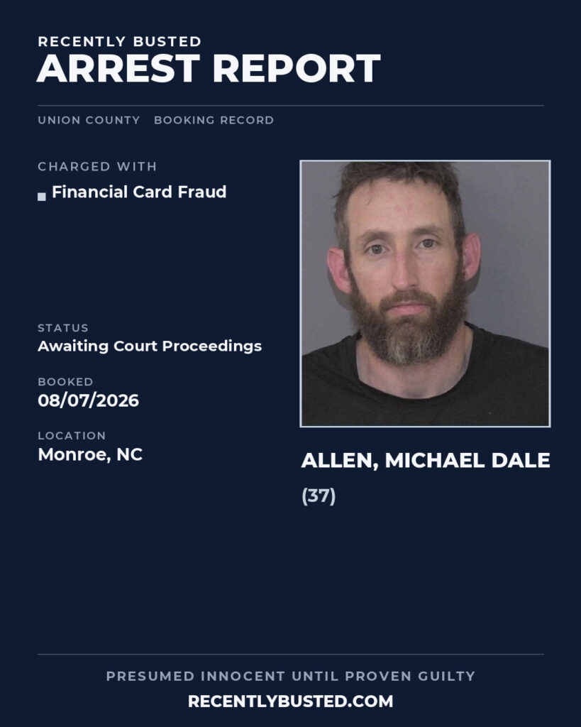 Arrest report - ALLEN, MICHAEL DALE